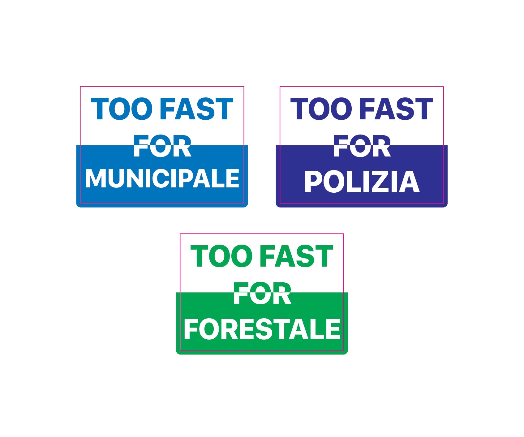 Adesivi Too Fast For Polizia (2pz)