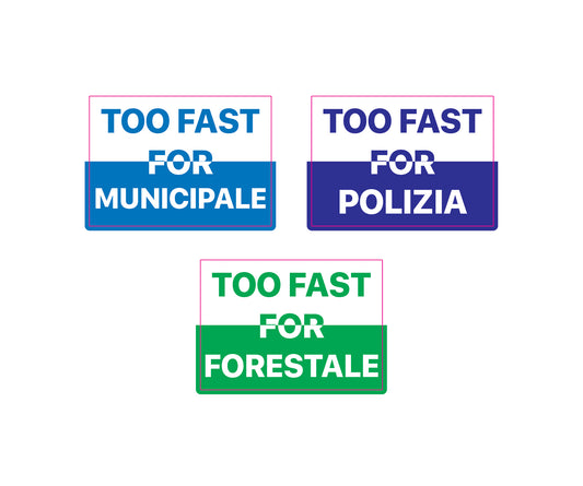 Adesivi Too Fast For Polizia (2pz)