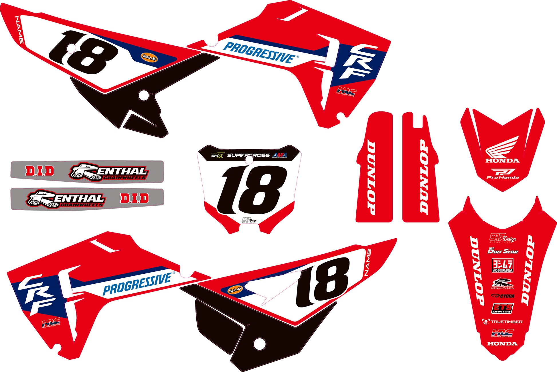 Kit grafiche CRF 250 450 Hunter Lawrence Supercross 2026