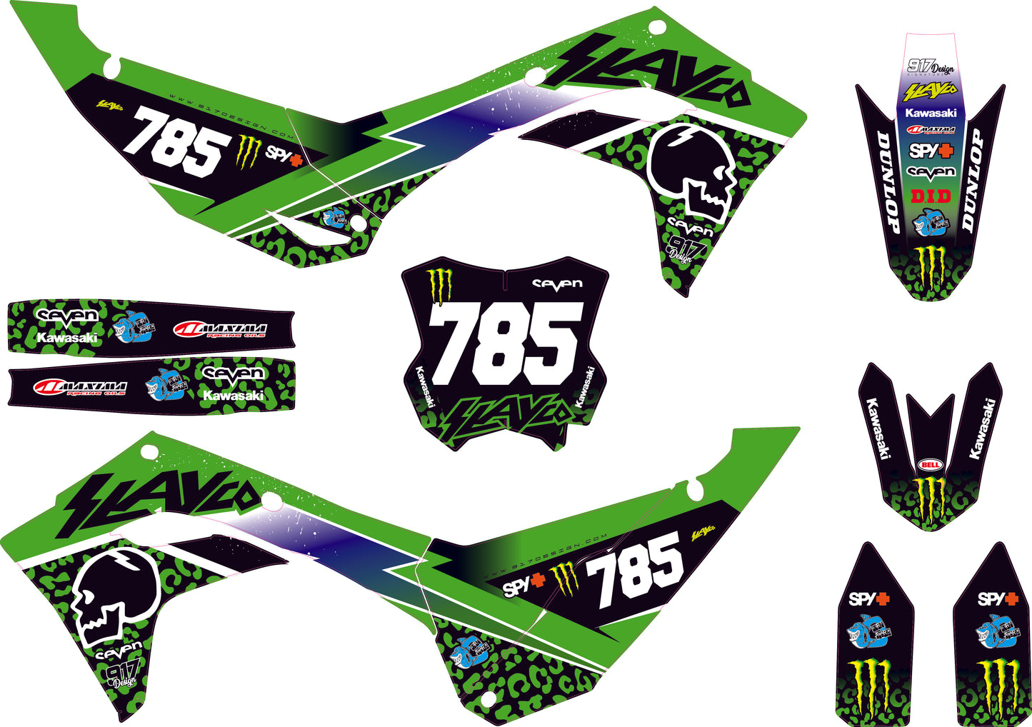 Grafiche Kawasaki Slay Panther Green Edition