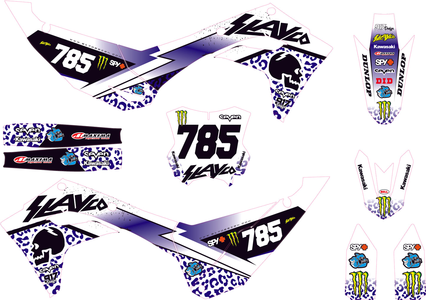 Grafiche Kawasaki Slay Panther White Edition