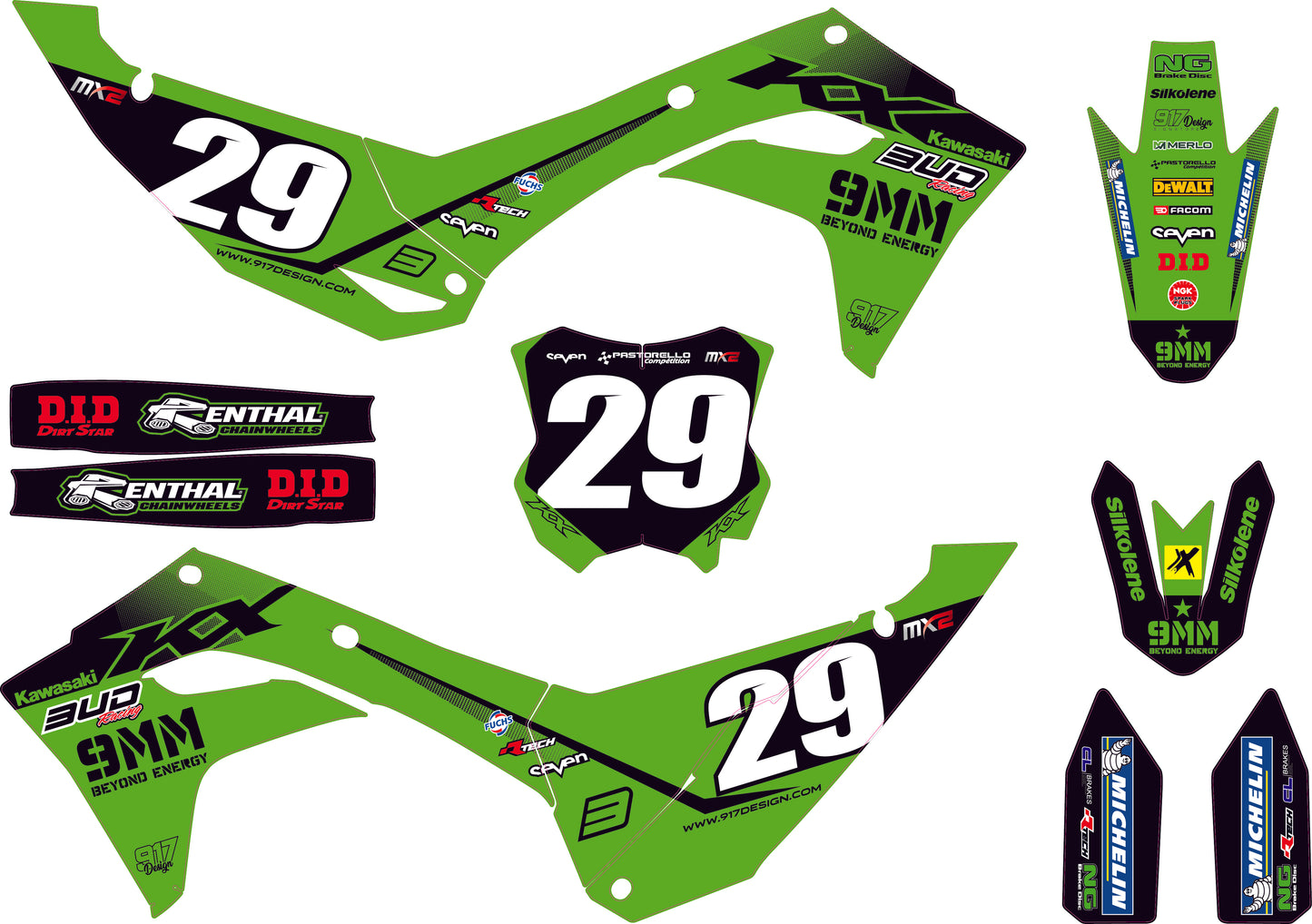 Grafiche Kawasaki Replica Bud Green
