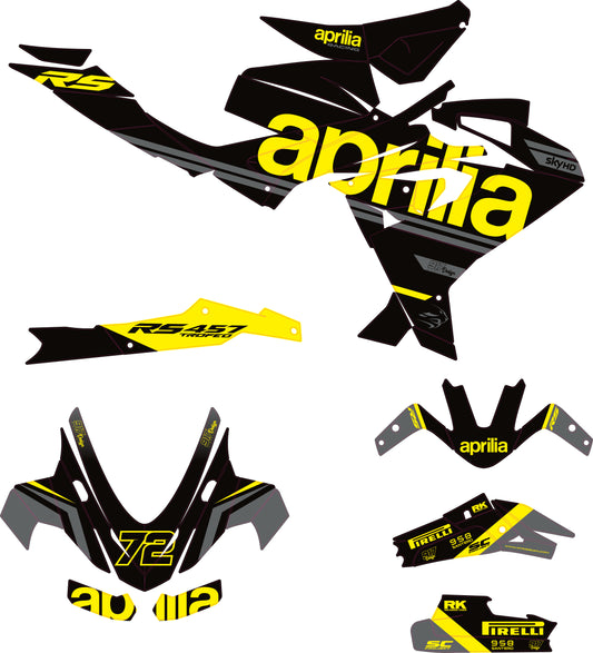 Kit grafiche aprilia rs 457 2026 gialle
