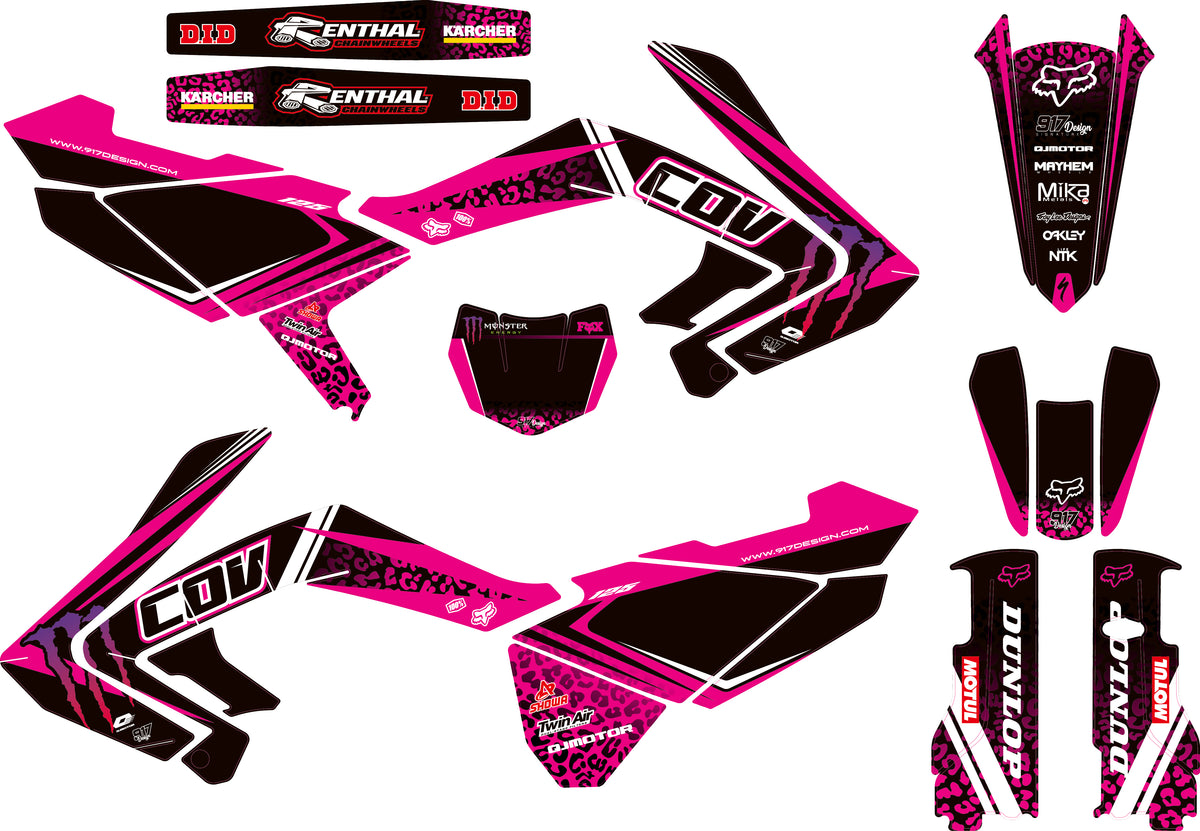 Graphics qjmotor cov 125 pink fucsia custom
