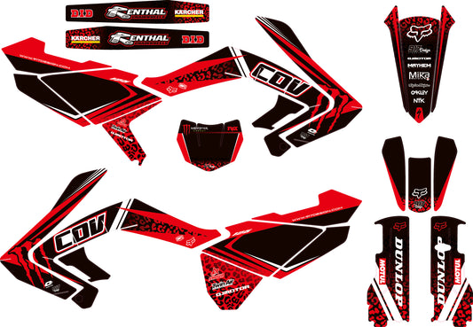 Graphics kit qj motor cov 125 red black 100% custom