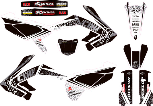 Kit grafiche qj cov 125 bianche white leopard