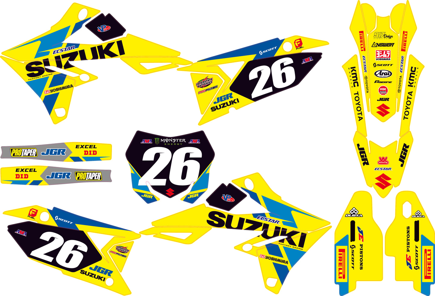 Grafiche Suzuki Replica Team JGR Yellow