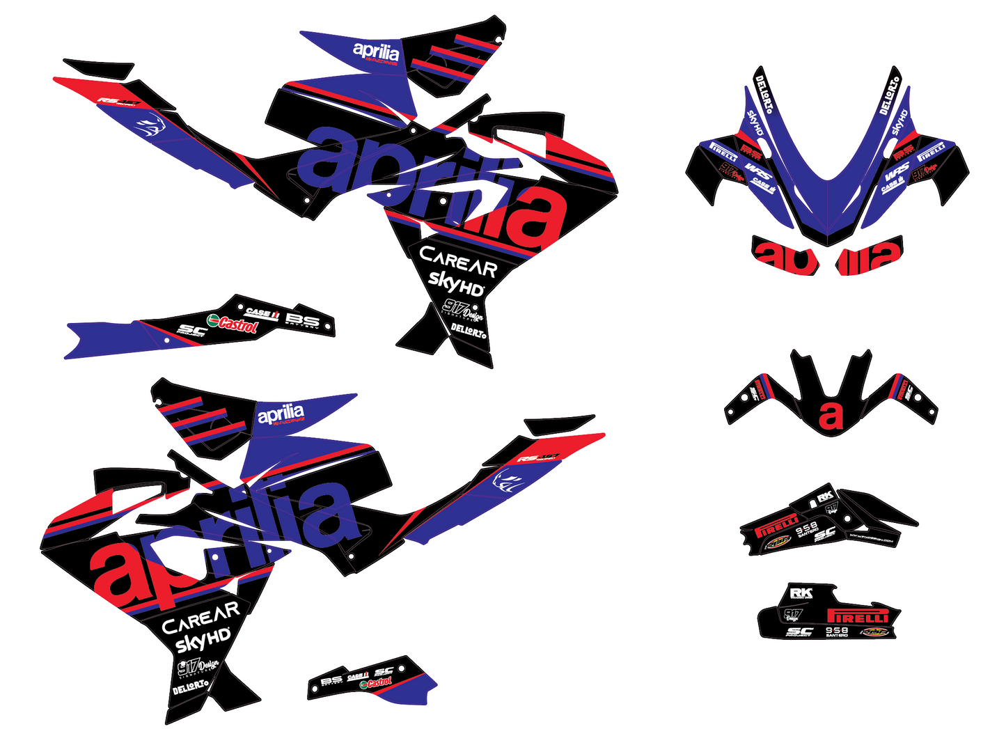 Kit grafiche Aprilia RS457 2023-2026 blu 
