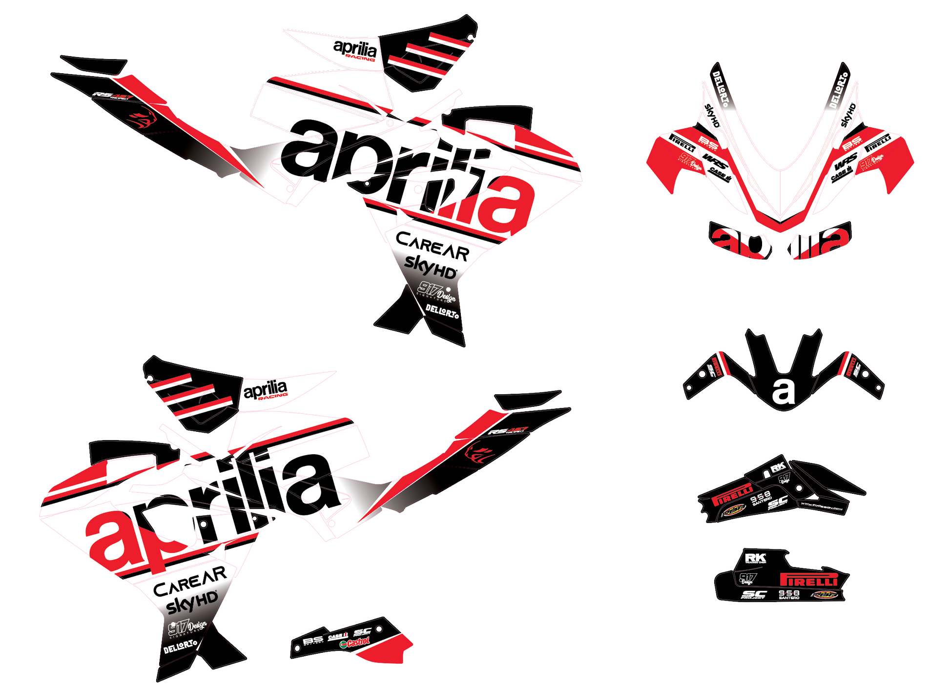 Adesivi Aprilia rs457 2023-2016 replica factory