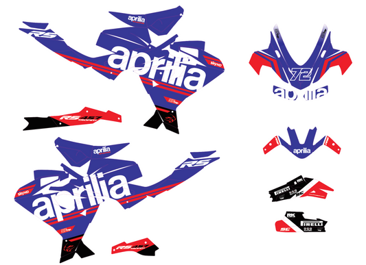 Kit grafiche street blue Aprilia rs 457 2023-26