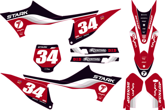 Kit adesivi STARK VARG rosse seven sea red factory