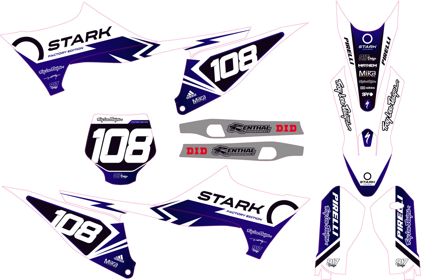 Kit adesivi STARK VARG bianche viola stark storm white factory