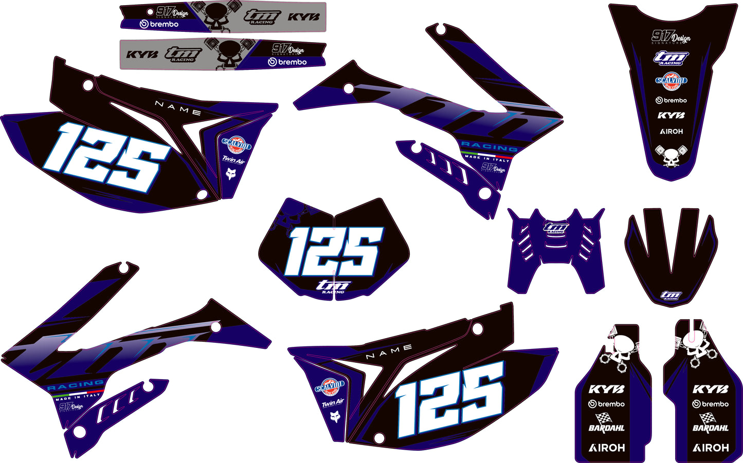 Graphics tm Grenzgänger blu black tm racing smr, mx, smk