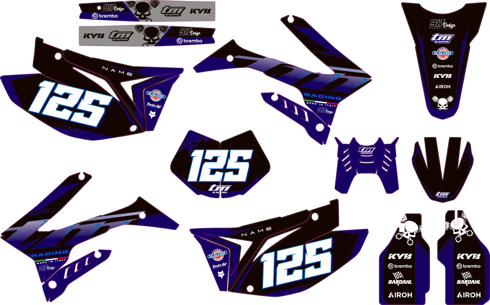 Graphics tm Grenzgänger blu black tm racing smr, mx, smk