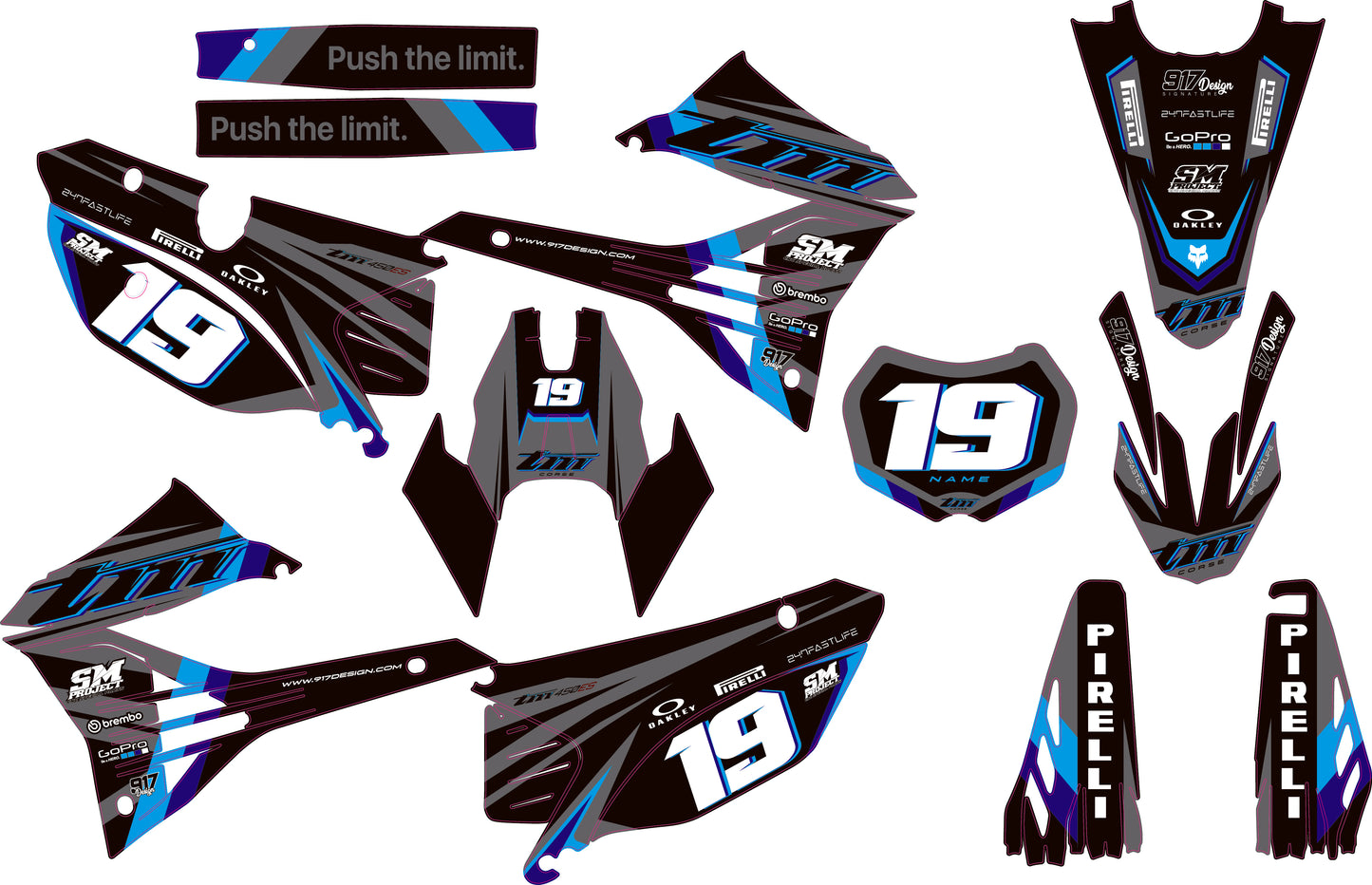 Grafiche Tm Racing Line Grey black, tm smr 125 530 450