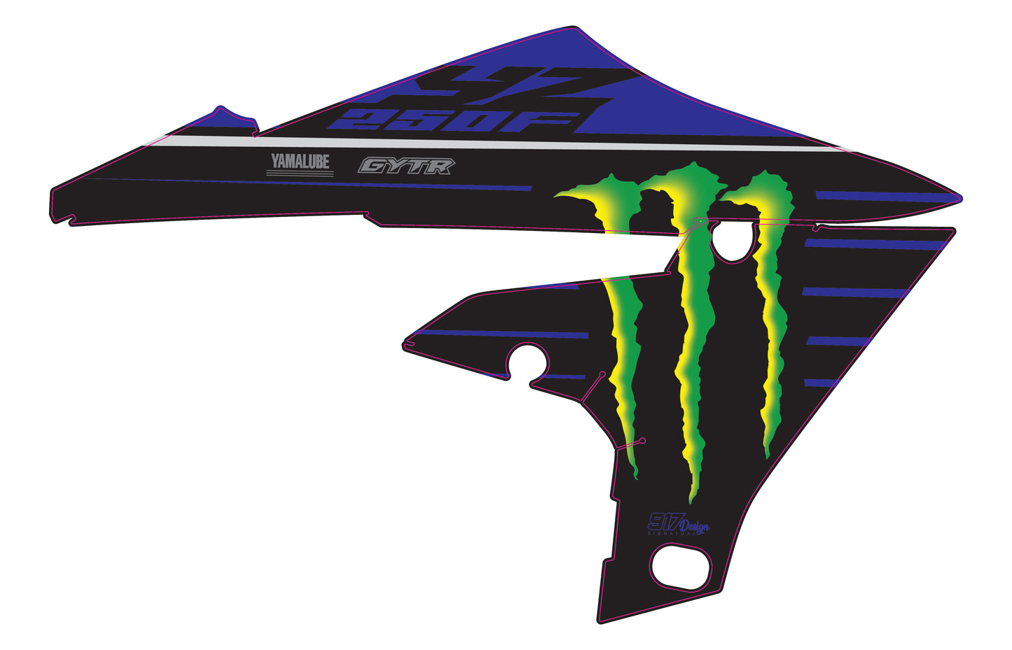 YZF 250 19-23 / 450 18-22 Replica '21 Monster Edition radiator shrouds graphics